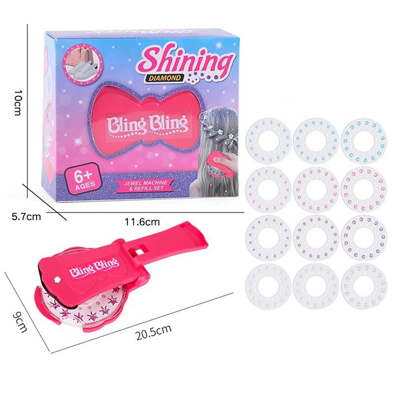 Haaraccessoire Applicator met Glinsterstenen voor Kinderen en Volwassenen Inclusief Sterren en Bloemen