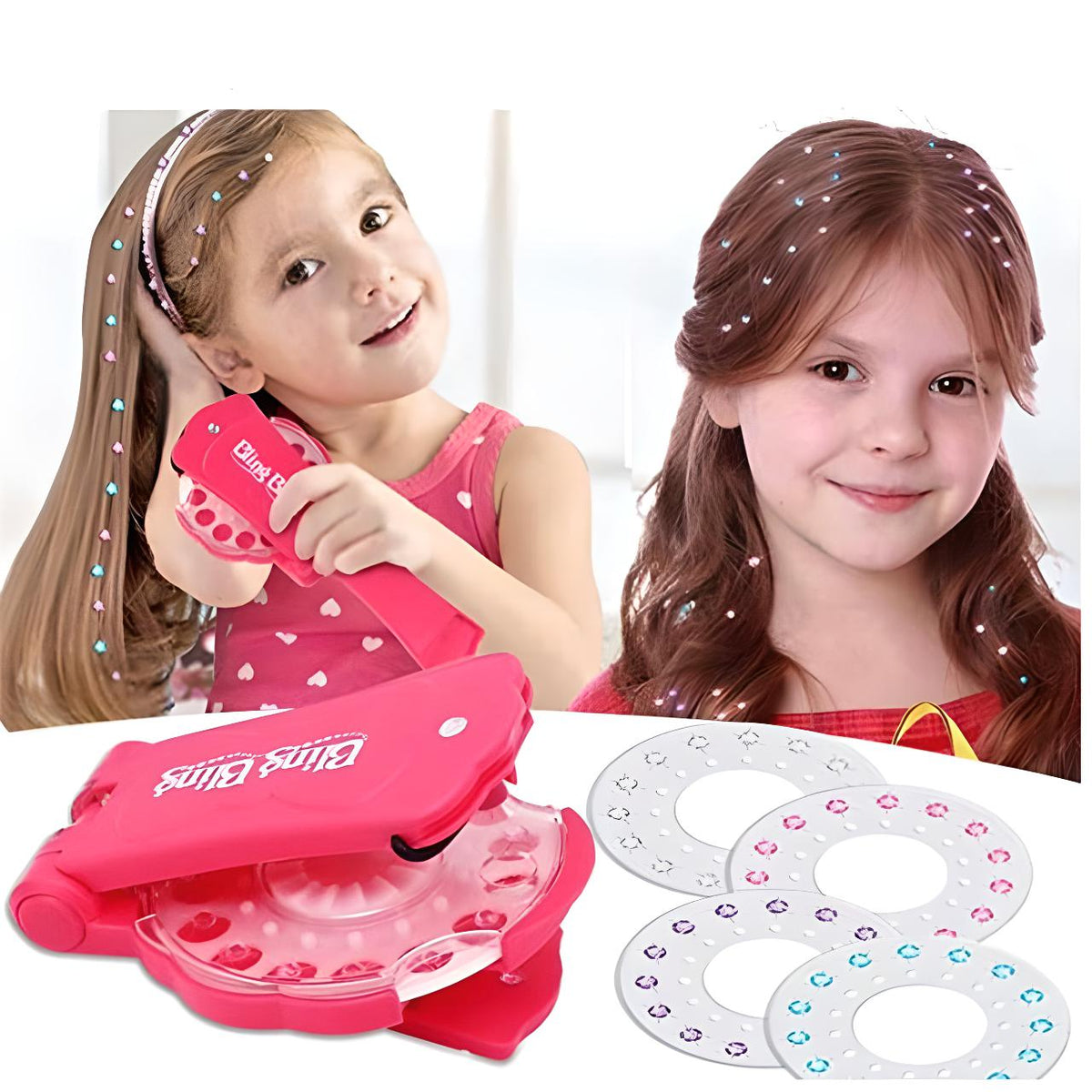 Haaraccessoire Applicator met Glinsterstenen voor Kinderen en Volwassenen Inclusief Sterren en Bloemen