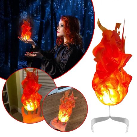 LED Zwevende Vuurbol Decoratie met Realistisch Gloeieffect voor Halloween Feestdagen Binnen Buiten Sfeerverlichting