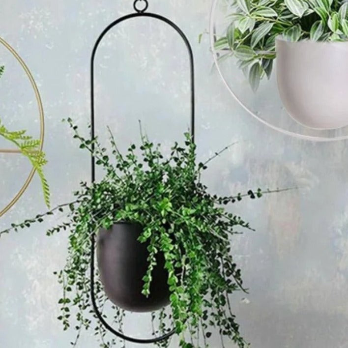 Hangende Plantenpot met Metalen Ring voor Kruiden en Vetplanten Binnen