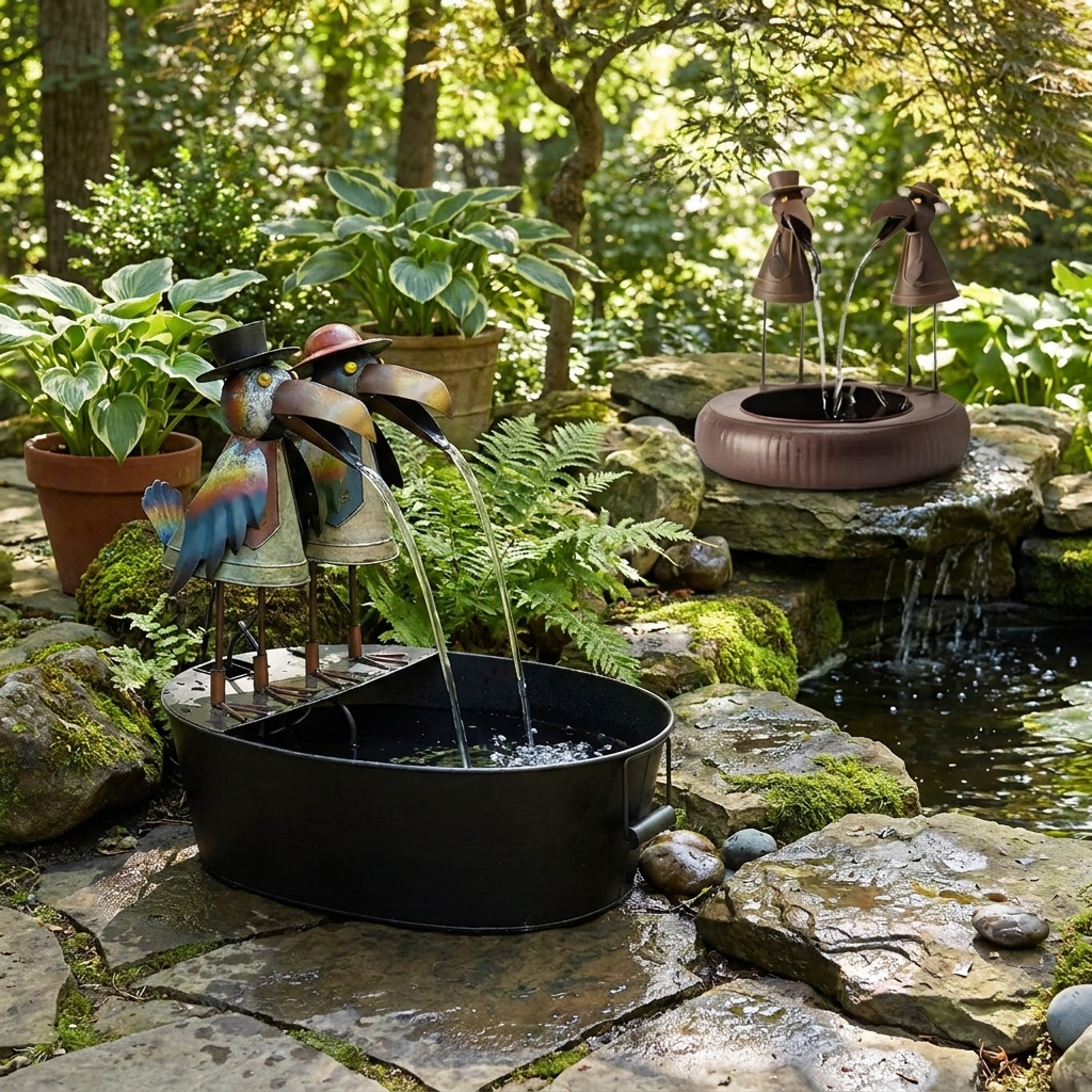 Waterfontein Dierfiguur Polyresin Met Pomp Tuin Terras Buiten