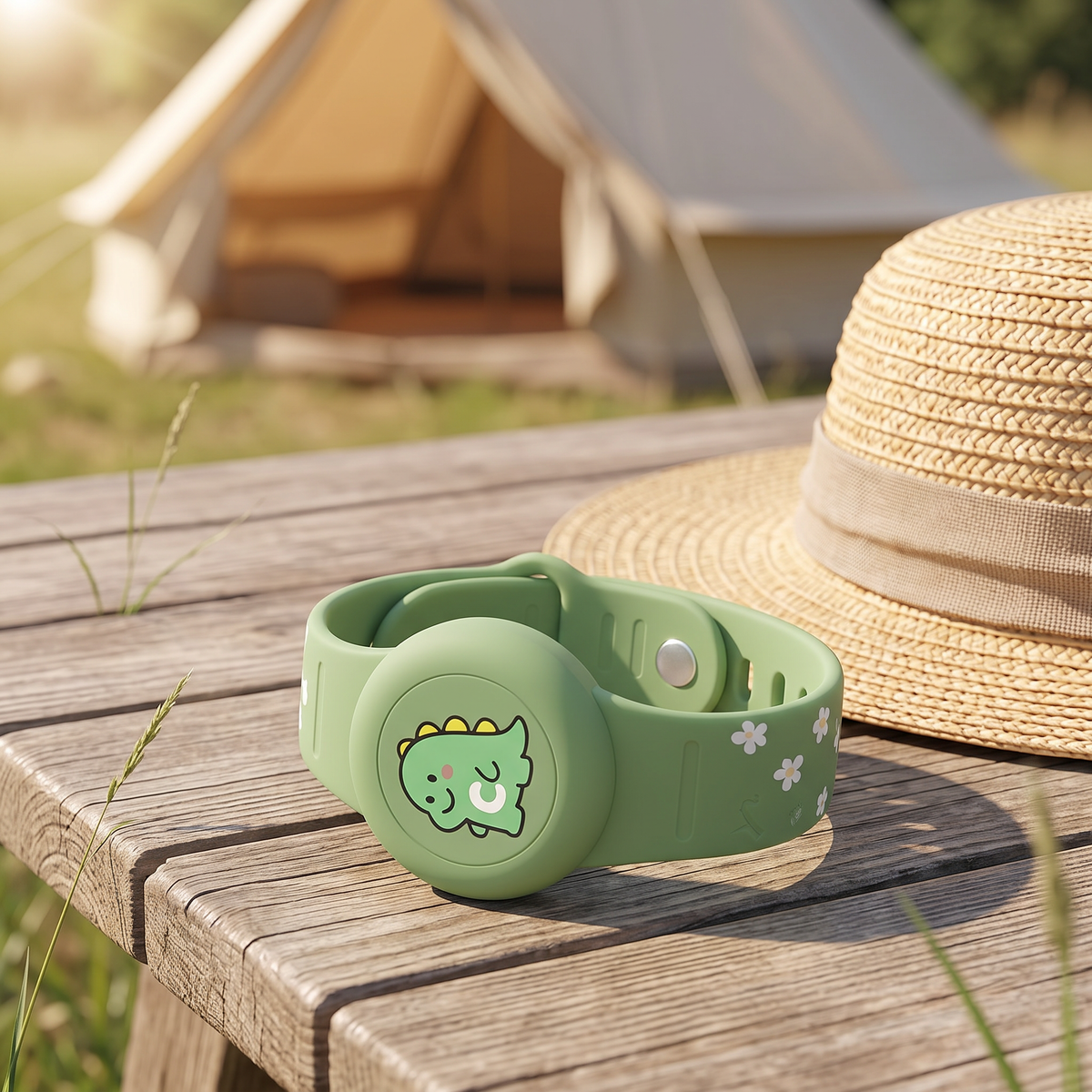 AirTag Houder Siliconen Verstelbaar Bandje | Voor Pretpark, Camping en Vakantie | Zoek Mijn Tracker