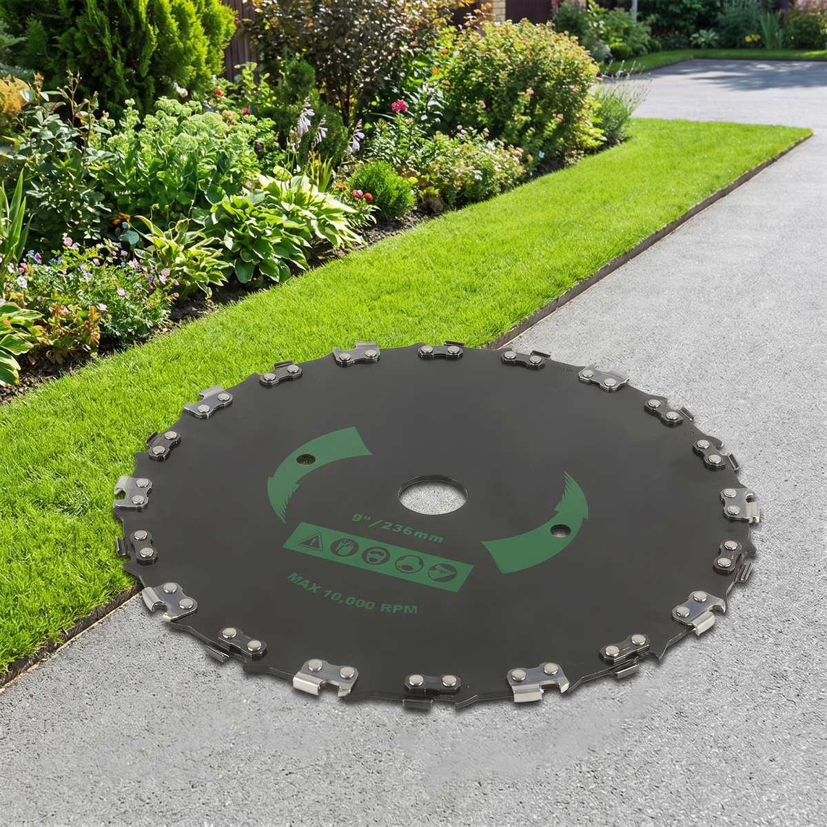 Kantenmaaier Oprit en Gazonranden Stalen Maaiblad 23cm Grastrimmer Opzetstuk Tuinonderhoud