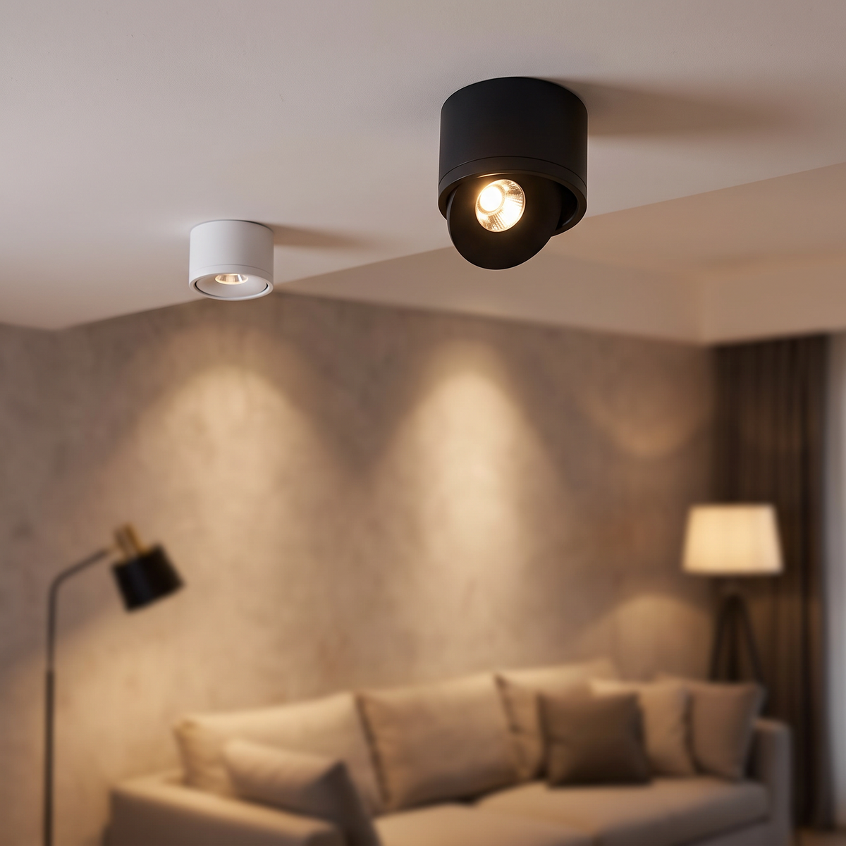 Plafondspot Dimbaar 20W Zwart Opbouw Gegoten Aluminium 7,4 cm Draaibaar Warm Wit 3000K of Koel Wit 6000K CRI Ra90