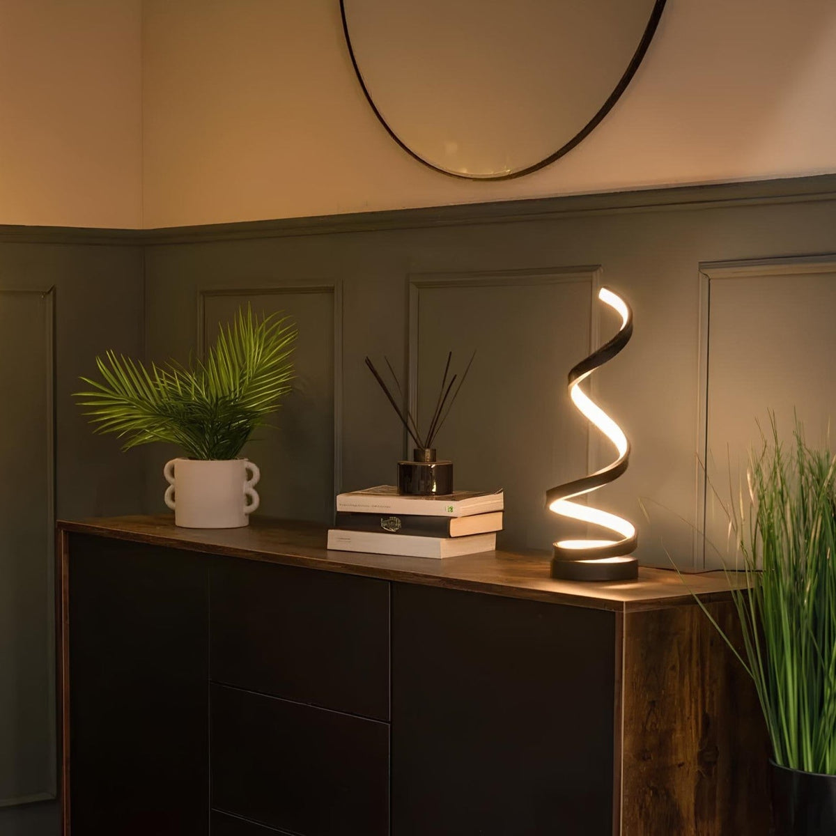 Tafellamp Spiraalvorm Metaal Dimbaar 3 Lichtkleuren Warm Neutraal Koud Wit Moderne Sfeerlamp Bureaulamp