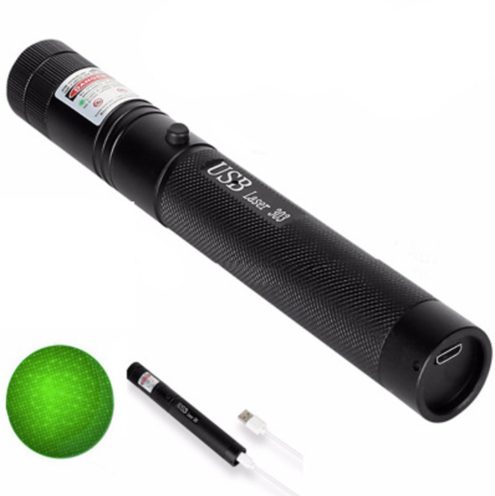 Krachtige Laserpointer Zaklamp met Instelbare Focus en USB Oplaadbaar - Bereik tot 10.000 Meter