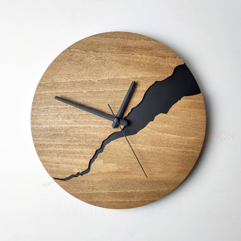 Houten Wandklok 30x30cm met Modern Minimalistisch Design