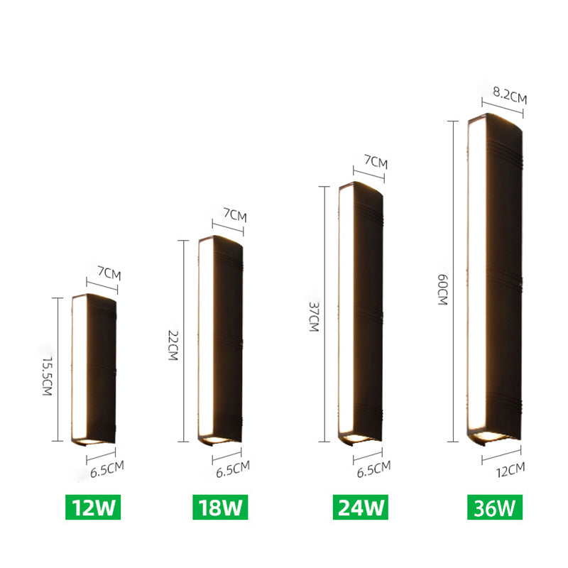 LED Buitenwandlamp Waterdicht Zwart Modern Design Terrasverlichting Tuinlamp 12W-24W Gevellamp Buitenverlichting