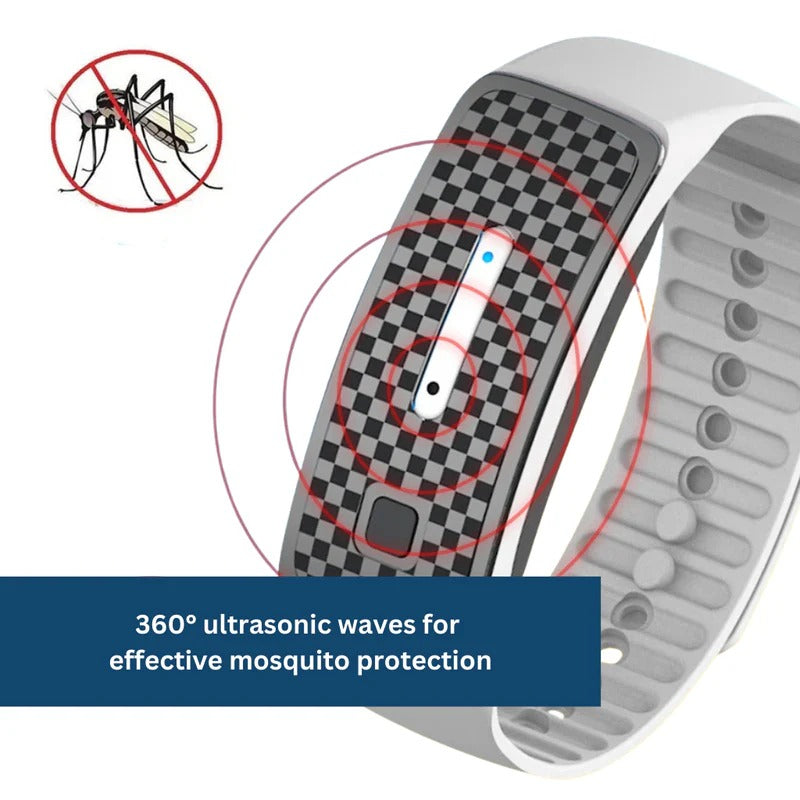 Anti-Muggen Armband Ultrasonisch Afweersysteem Oplaadbaar Waterdicht Verstelbaar Outdoor Camping Wandelen