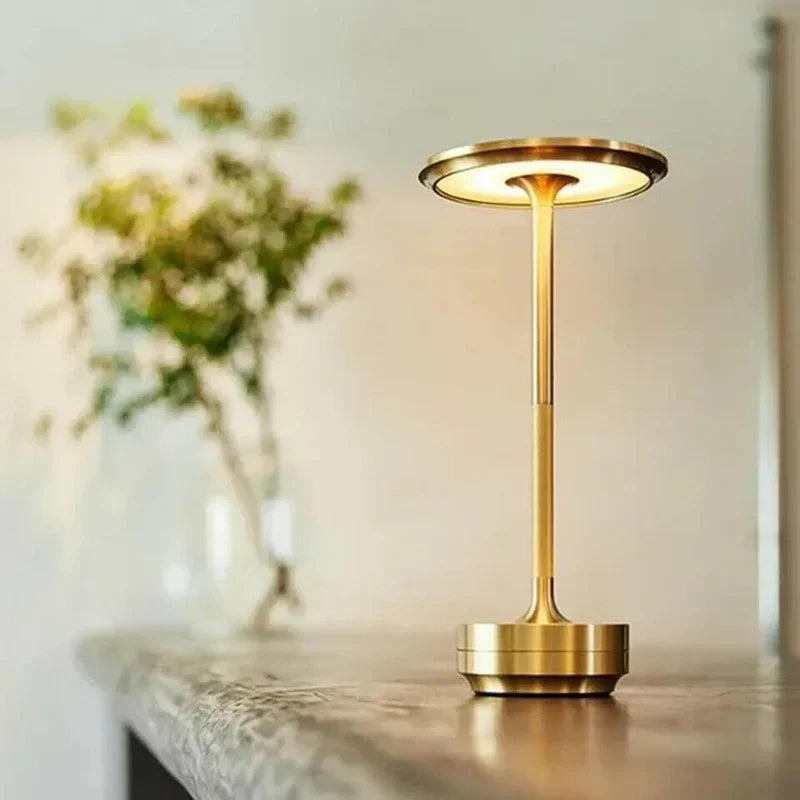 Dimbare Tafellamp Oplaadbaar Waterbestendig Metaal Touch Bediening Draadloos LED Sfeerverlichting Sfeerlamp