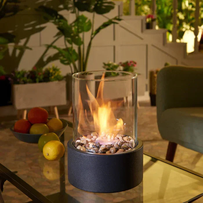 Draadloze LED-tafellamp met Vlameffect - Oplaadbaar Aluminium Windlicht 27×16cm voor Binnen en Buiten