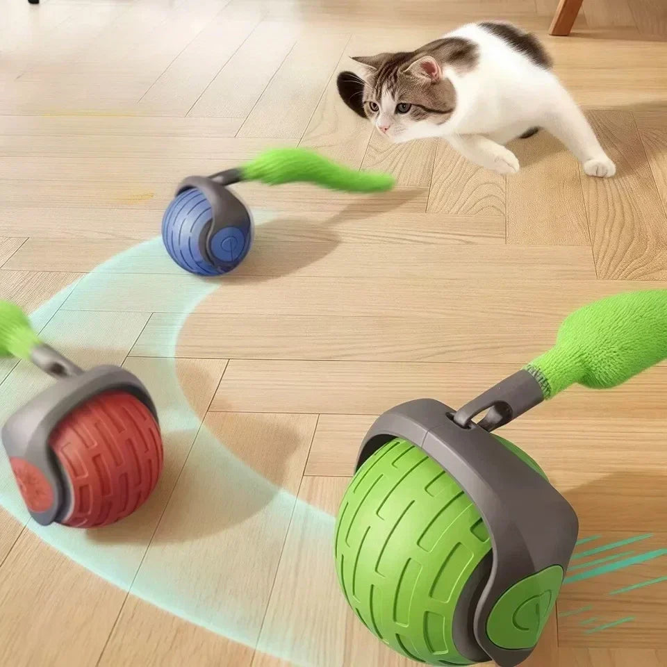 Interactieve Kattenspeelbal met Bewegingssensor en Veer - Autonoom Speelgoed