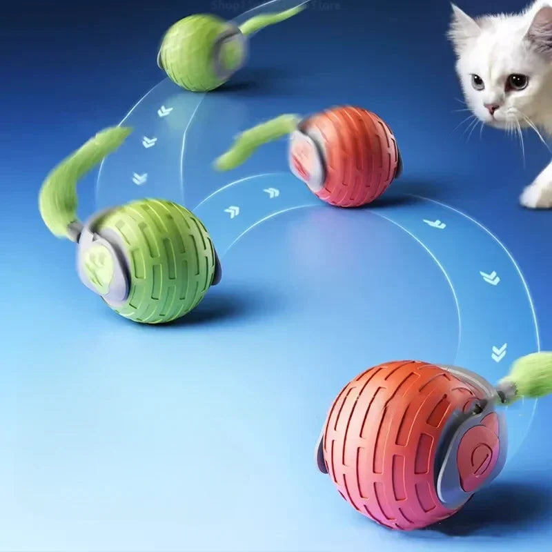 Interactieve Kattenspeelbal met Bewegingssensor en Veer - Autonoom Speelgoed