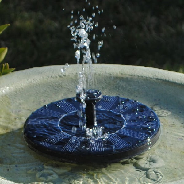 Zonne-energie Waterfontein Rond 17,5cm Zwart Drijvend Tuindecoratie Vogelbad Vijver Cascadepomp Tuin Waterornament