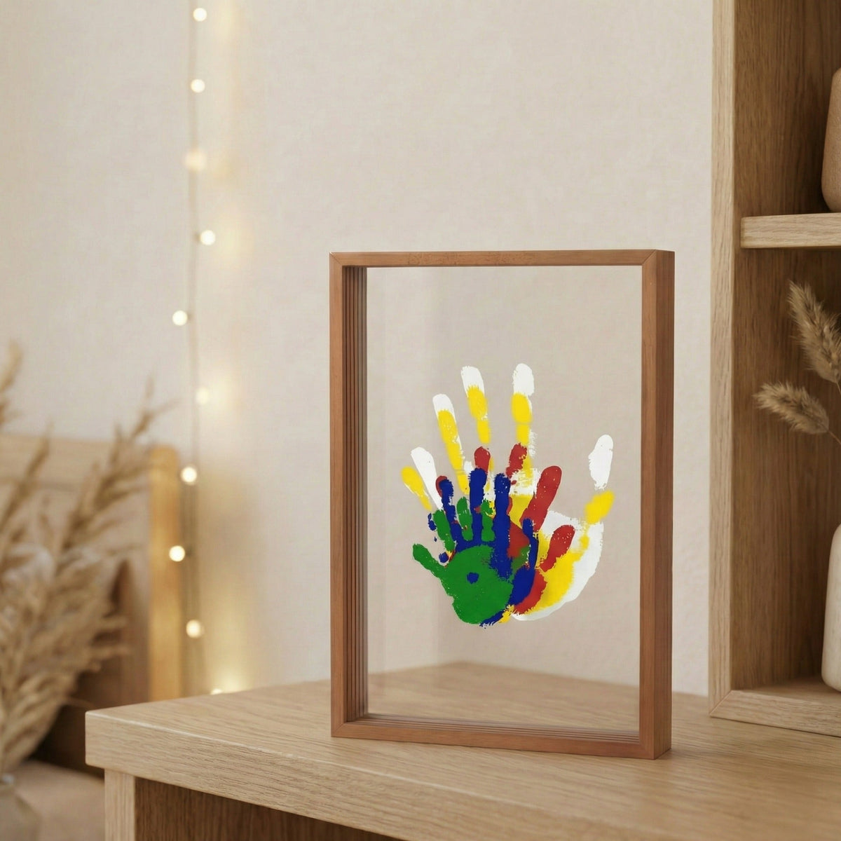 Gezinsportret met Handafdrukken en Lijst Compleet Creatief Gezinspakket Decoratief Wandkunstwerk Memory
