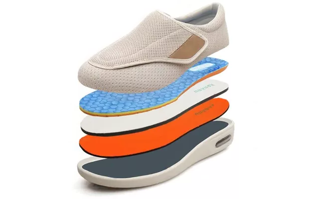 Extra Brede Comfortschoenen Memory Foam Voetbed Veter Wandelschoenen Dames Heren Unisex Barefoot Ademend Sportief