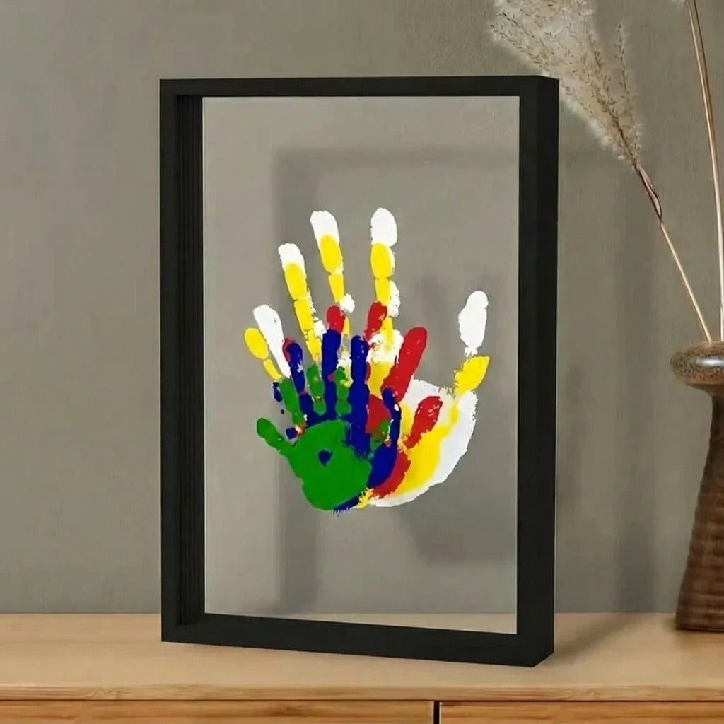 Gezinsportret met Handafdrukken en Lijst Compleet Creatief Gezinspakket Decoratief Wandkunstwerk Memory