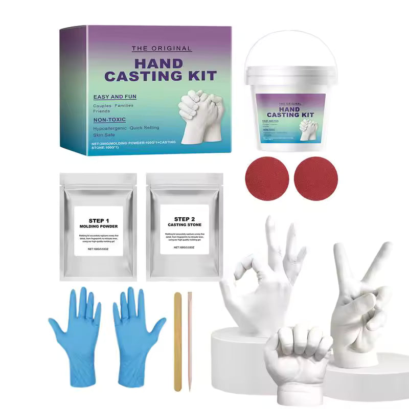 Handafdruk Gietset Hart Handen Koppels Gezin Baby 3D Alginaat Gips Creatieve Herinnering Kunstwerk Cadeau