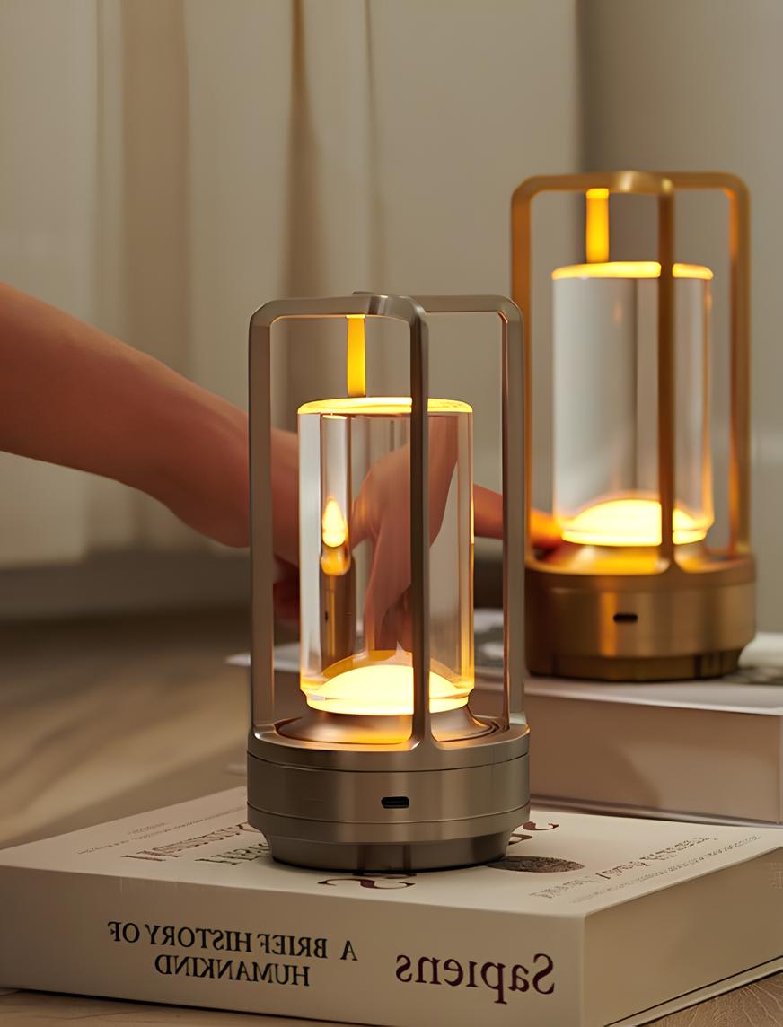 Draadloze LED Tafellamp Dimbaar Oplaadbaar Touch Bediening Sfeerlicht Nachtlampje USB-C Zwart Goud Zilver