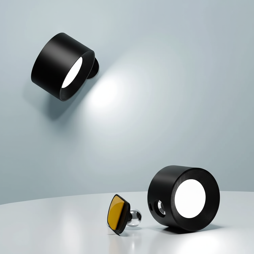 Draadloze Wandlamp Oplaadbaar & Dimbaar met 360° Rotatie - Compacte Touch-bediening Nachtlamp