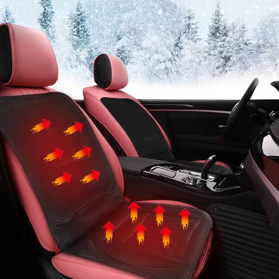 Verwarmde Autostoelhoes Zwart Universeel Volledige Bedekking 12V 45W Comfortabel Warm Winterrijden Auto