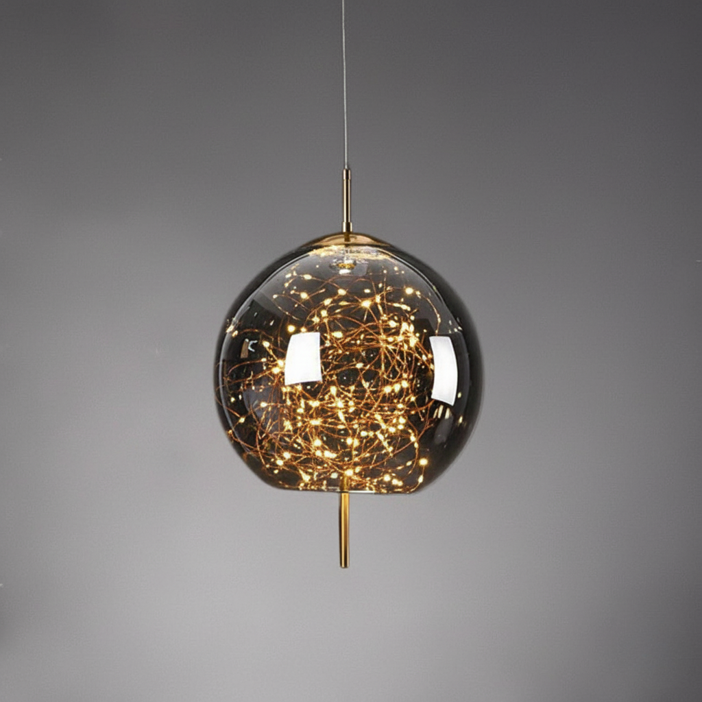 Glazen LED Hanglamp met Warm Scandinavisch Design - Amber of Grijs 24W