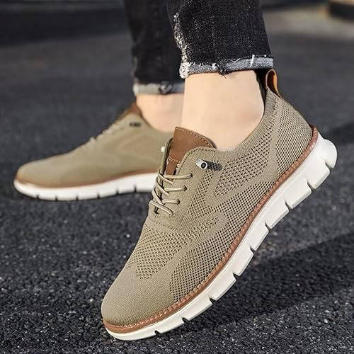 Orthopedische Herenschoen Lichtgewicht Gebreid Ademend Zwart Beige Blauw Zakelijk Casual Wandelcomfort