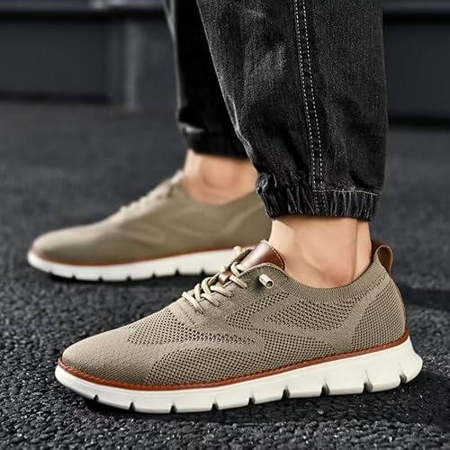 Orthopedische Herenschoen Lichtgewicht Gebreid Ademend Zwart Beige Blauw Zakelijk Casual Wandelcomfort
