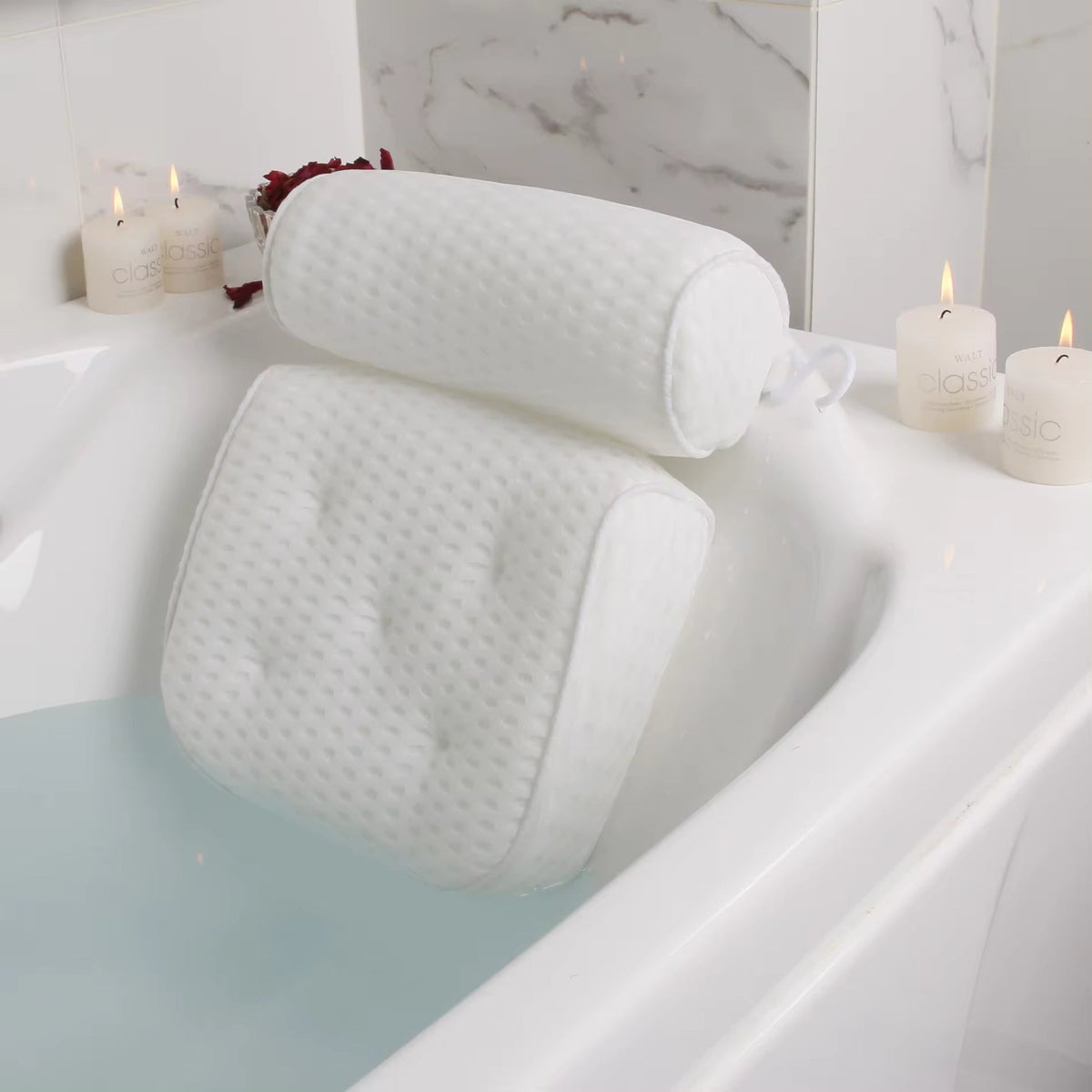 Ergonomisch Badkussen met Zuignappen - Comfortabele Neksteun voor Bad en Spa