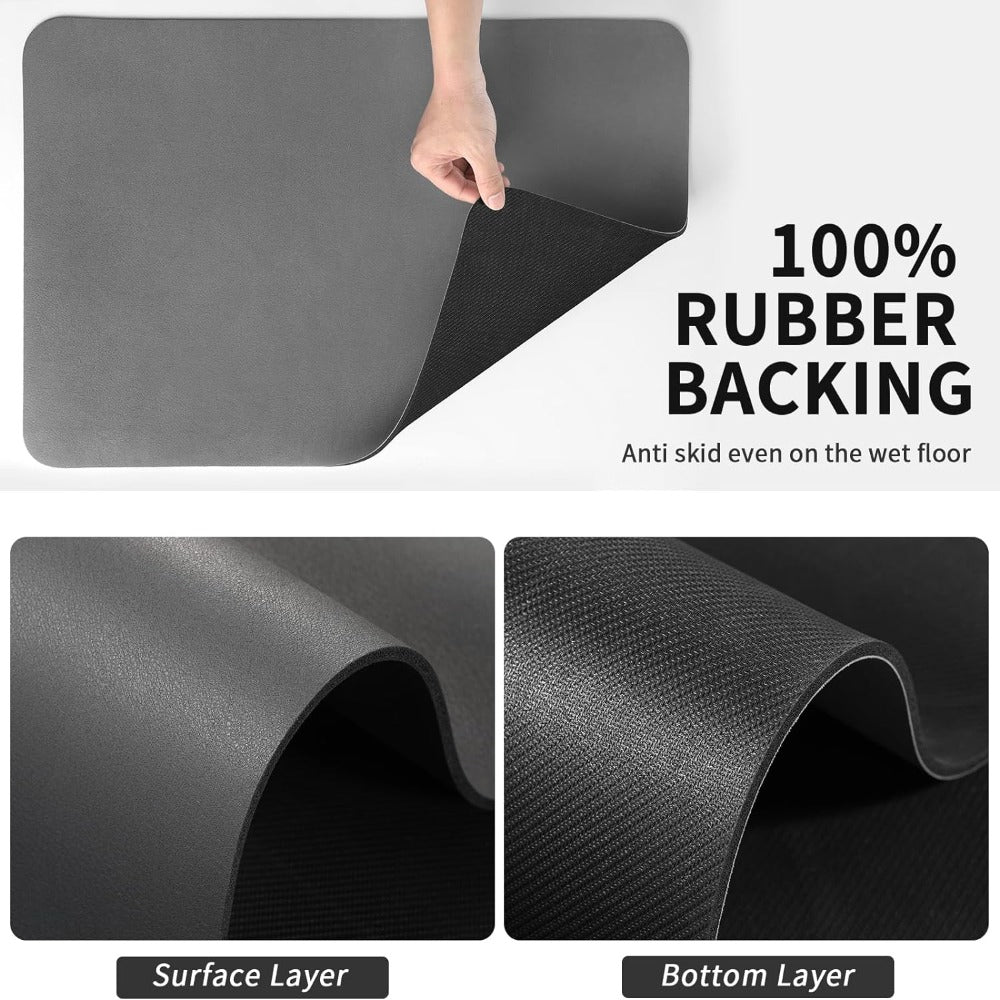 Afdroogmat Keuken Diatomiet 40x30cm Grijs Sneldrogend Absorberend Aanrecht Vaat Droogmat Antislip Keukenorganizer