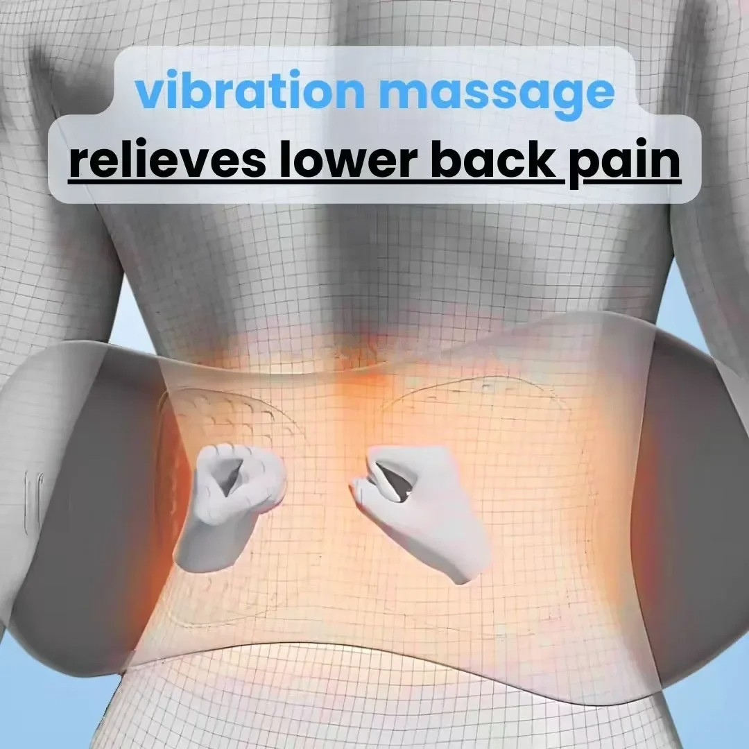 Rugmassageapparaat met Warmte en Vibratie voor Onderrug Lumbale Therapie Thuis Ischias Ontspanning Pijnverlichting