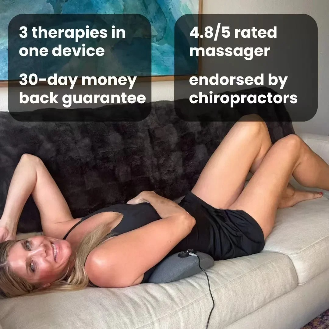 Rugmassageapparaat met Warmte en Vibratie voor Onderrug Lumbale Therapie Thuis Ischias Ontspanning Pijnverlichting
