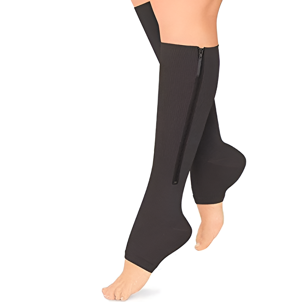 Compressiekousen met Rits 20-30 mmHg Open Teen Therapeutisch Medische Ondersteuning Beenkousen Dames Heren