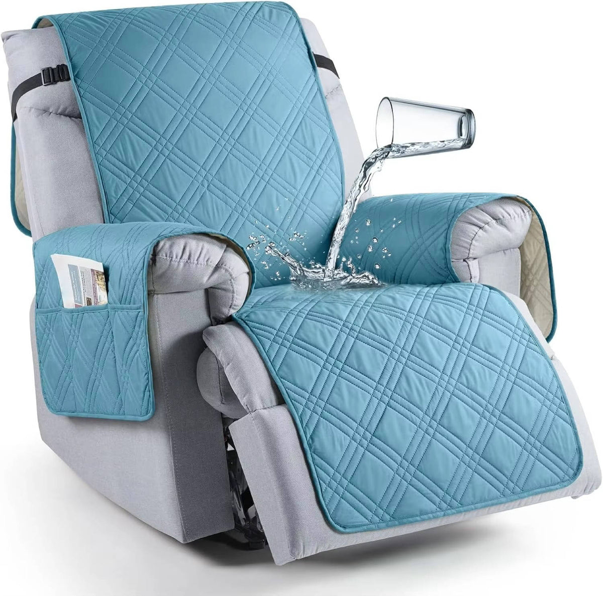 Waterdichte Relaxstoelhoes met Anti-slip Microvezel en Opbergzakken Beschermhoes Fauteuil Huisdieren