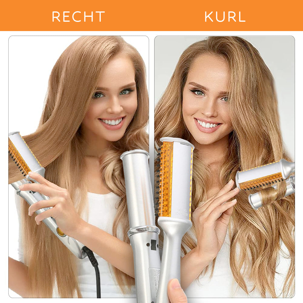 2-in-1 Haarstyler met Roterende Cilinder - Stijltang en Krultang voor Thuis