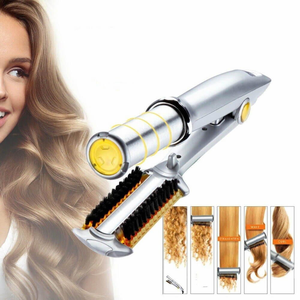 2-in-1 Haarstyler met Roterende Cilinder - Stijltang en Krultang voor Thuis