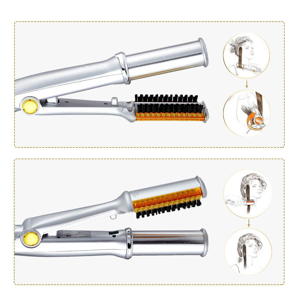 2-in-1 Haarstyler met Roterende Cilinder - Stijltang en Krultang voor Thuis