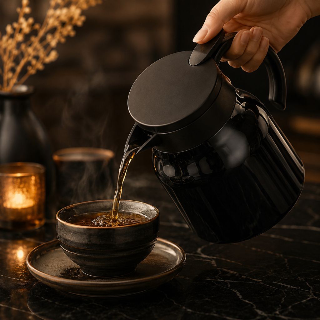 Thermoskan met Theezeef 800ml Dubbelwandig Rvs Keramiek Warmhoudkan Theekan Koffiekan Theepot Isoleerkan