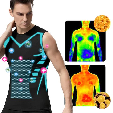 Compressievest voor Mannen met Houdingscorrectie Tourmalijn Technologie Rugondersteuning Sportkleding