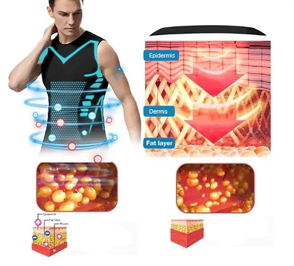 Compressievest voor Mannen met Houdingscorrectie Tourmalijn Technologie Rugondersteuning Sportkleding