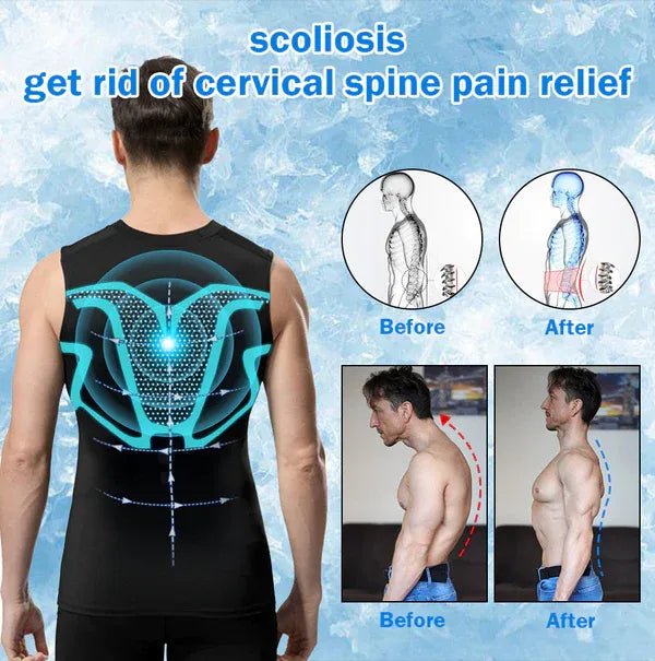 Compressievest voor Mannen met Houdingscorrectie Tourmalijn Technologie Rugondersteuning Sportkleding