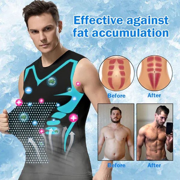 Compressievest voor Mannen met Houdingscorrectie Tourmalijn Technologie Rugondersteuning Sportkleding