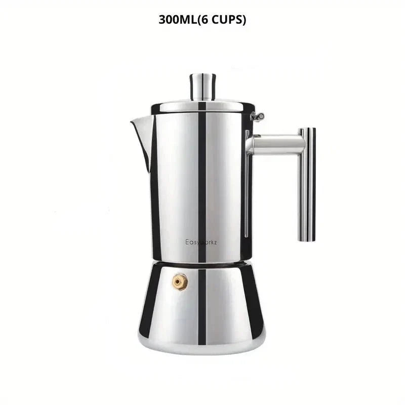 Roestvrijstalen Espresso Koffiemaker 200ml-500ml Inductie Gas Elektrisch Moka Pot Italiaans Koffie Percolator