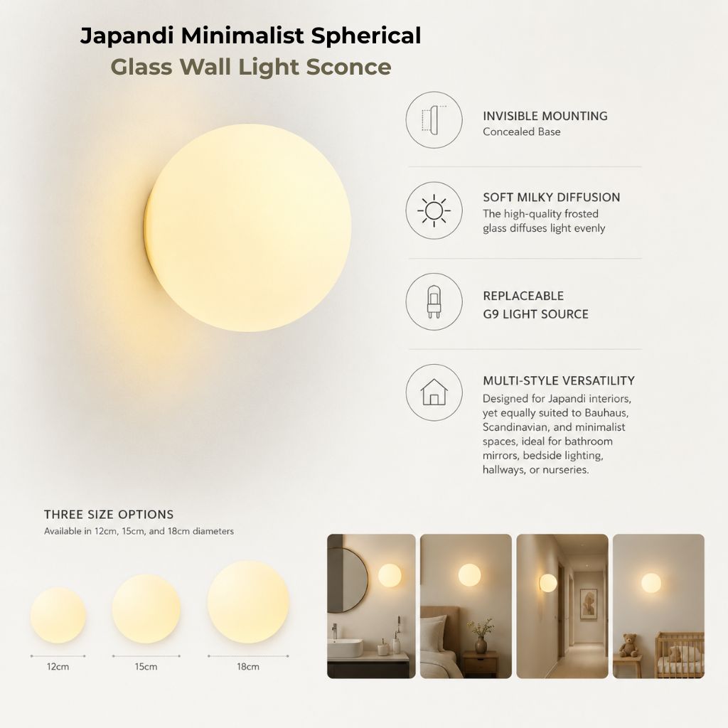 Wandlamp Bol Matglas G9 LED Wit 12-18cm Zwevend Design Moderne Verlichting voor Hal Badkamer Slaapkamer Woonkamer