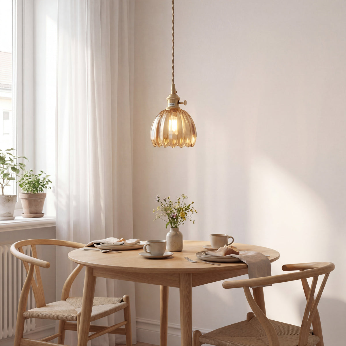 Glazen Hanglamp E27 Glas-Metaal Combinatie Scandinavisch Design Eetkamer Woonkamer Eetkamerlamp Minimalisme