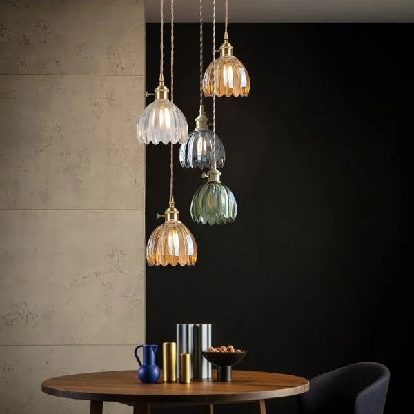 Hanglamp Glas Bloem Japans Retro Metaal 12cm E27 Pendellamp Woonkamer Slaapkamer Sfeervol