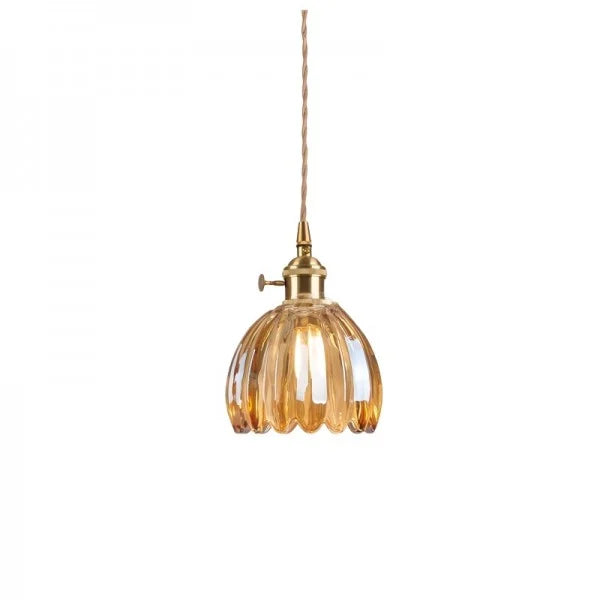 Hanglamp Glas Bloem Japans Retro Metaal 12cm E27 Pendellamp Woonkamer Slaapkamer Sfeervol