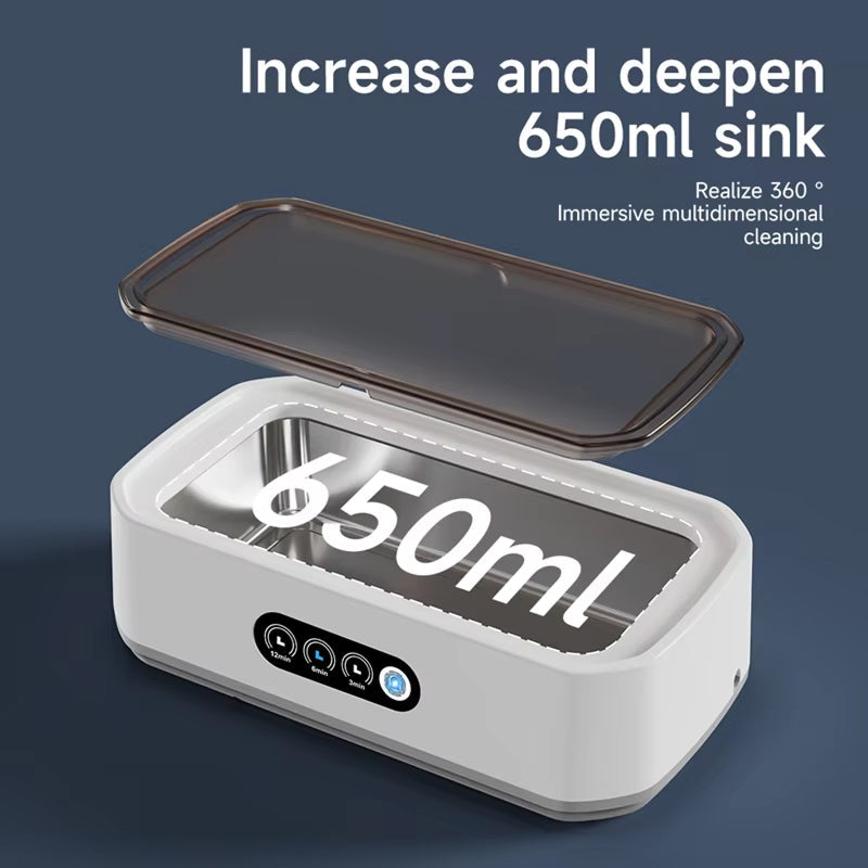 Ultrasone Reiniger 650ml voor Sieraden Brillen Horloges Stille Werking Drie Tijdsinstellingen Thuisgebruik