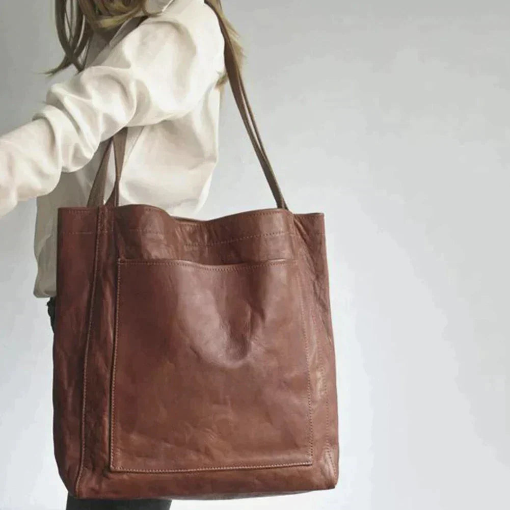 Handtas Dames Kunstleer Zwart Bruin met Vakken Werk Vrije Tijd Elegante Schoudertas Organizer Dagelijks