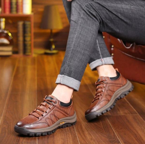Leren Herenschoenen Handgemaakt Comfortabel Casual Ademend Loafers